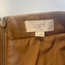 Loft  Faux Suede Leather Pencil Skirt Size 8 Brown Career Preppy Ladies Mini Photo 3