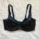 Cacique Unlined Full Coverage Bra 38DDD Black Subtle Sateen Sheen Underwire Photo 0