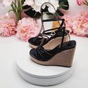 Marc Fisher  Black Women’s Strappy Espadrille Wedges Size 7M Photo 2