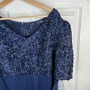 Alex Evenings  Lace Soutache Navy Blue Empire Waist Gown Formal Dress Size 18W Photo 4