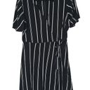 Xhilaration  Womens Size L Black White Striped Faux Wrap Mini Dress Minimalist Photo 1