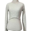 ZARA  Cropped Long Sleeve Top - White - Medium Photo 0