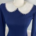 Vintage Petite Lang Midi Dress Peter Pan Collar Wednesday Addams Size 4 Photo 5