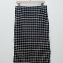 J.Jill  Plaid Pencil Skirt Black Ten Stretch Knit Size Small Photo 0