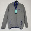 Simply Southern  1/4 Snap Pullover Sweater Gray Blue Ribbed Size Large Photo 1