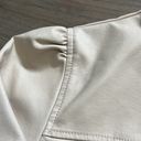 Nine West  Faux Vegan Leather Bomber Jacket Cream XS. Excellent condition! Photo 7