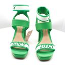 Juicy Couture NWT  Glisten Platform Heel Sandals Heels Bright Neon Green Y2K sz 8 Photo 1