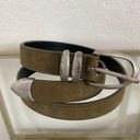 Dockers Vintage  made in USA khaki green leather belt Photo 7