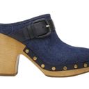 Veronica Beard  Dacey Buckle Platform Clogs Eclipse Blue Denim Mules Slip On 6 Photo 1