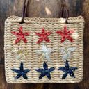 Sonoma patriotic straw bag, red, white & blue sequin embellished stars Photo 0