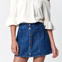 Brandy Melville Women's Size 28 Armelle Blue Button Up Denim Jean A-Line Mini Skirt Photo 0