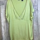 Attention  Size 3X Light Lime Green Peplum Deep Lace V-Neck w/Short Sleev… Photo 0