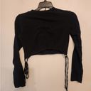 Teenbell black long sleeve cropped top motorcycle shirt size juniors medium Photo 3