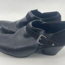 American Eagle  Womens Ankle Boots 2.5" Block Heels Zipper Buckle Suede Black 9M Photo 5