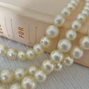 American Vintage Vintage “Novella” Three Strand Pearl Necklace 16” Statement Hook Clasp Gold Classic Photo 8