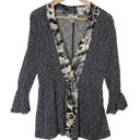 Alberto Makali Lightweight Knit Cardigan Speckled Contrast Trim, size Medium Photo 0