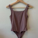 Aritzia Babaton  contour square neck tank thong bodysuit in mauve Photo 3