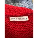 The Moon  & Madison Womens Sweater Cozy Collection Chenille Red Stretch size M Photo 6