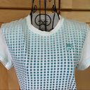 FILA  Sport white with green blue square design short sleeve tee Shirt size Small Photo 2