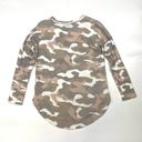 Bobeau  Brushed V-neck Top In Camo Photo 5