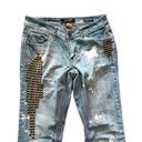 Rocawear Womens  Hannah Skinny Leg Studded Acid Wash Jeans - Sz 9 Photo 2