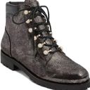 Jack Rogers New  Peyton Pearl Lace up Bootie Gunmetal 6 Photo 0