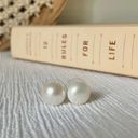 Vintage “Hannah” Coin Pearl Stud Earrings White Neutral Minimal Classic Simple Jewelry Photo 3