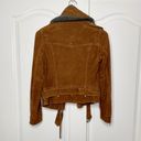 All Saints Plait Western Biker Suede Jacket Size 2 US Brown Goat Photo 8