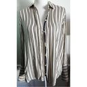 Something Navy  • Cream Navy Burgundy Striped Blouse Photo 1