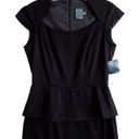 Gabby Skye  Dress Cap Sleeve Peplum A-line Black Mini Dress Size 4 NEW Photo 2