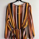 City Chic  Dress Gold Stripe Multicolored Maxi Sz 22W NWT V Neck Asymmetrical Hem Photo 8