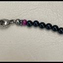 Onyx Dainty silver black  beaded necklace Photo 4