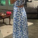 CK Squared White And Blue Floral MIDI Dress Photo 3