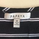 Papaya  medium black and white top Photo 3