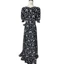 Krass&co  black floral puff sleeves maxi gown size small Photo 5