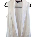 Tommy Hilfiger  White Sherpa Lined Open Front Vest Photo 0