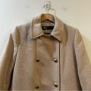 ZARA Double Breasted Gold Button Wool Blend Long Coat in Sand Size M Photo 5