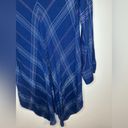Max Studio  Blue Plaid Long Sleeve Rayon Button Up High-Low Shirt - Size S Photo 9