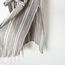 ZARA [] Linen Striped Gray White Fringed Sleeveless Tunic Tank Slits Sz Medium M Photo 10