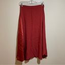 Hugo Boss  Veilla Red Mixed Media Asymmetric Hem Midi Skirt Satin Size 4 Photo 4