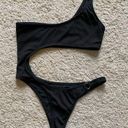 Matte Collection black ribbed one piece cut out bikini. Size XS Photo 0