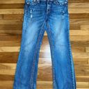 Miss Me  Mid Rise Boot Cut Jeans bling light wash y2k size 30 MISSING BUTTON Photo 0