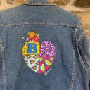 Brighton Y2K Blue Embroidered Patch Heart Denim  Jacket Photo 2