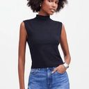 Madewell  Funnelneck Cropped Muscle Tee Black Size M NWT Photo 0