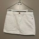 White Jean Stretchy Mini Skirt Size 6 Photo 0