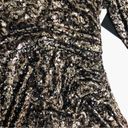 Dress the Population Lolita Sequin Mini Dress Metallic Gold Leopard Print size L Photo 8