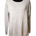 AB Studio  Embellished Heather Gray Long Sleeve Tee Photo 4