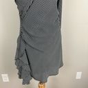 BB Dakota ‎ Dress Womens 4 Black White Striped Faux Wrap Mini Long Sleeve Ruffle Photo 7