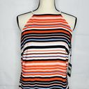 Tommy Hilfiger  Sundress Size 8 Dress Linen Blend Orange Blue White Striped NWT Photo 1