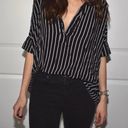 Ark & Co. Black And White Striped Blouse Photo 0